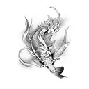koi fish turning into a dragon tattoo design idea