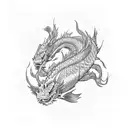 koi fish turning into a dragon tattoo design idea