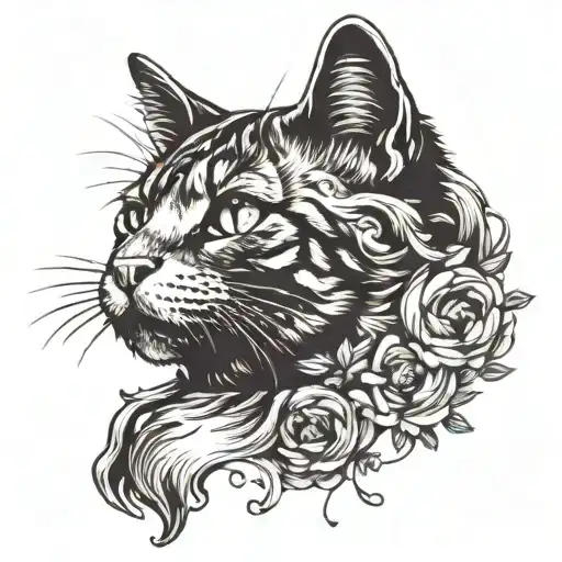 cat nose print shooting comet  tattoo design idea
