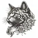 cat nose print shooting comet  tattoo design idea