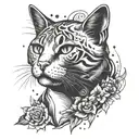 cat nose print shooting comet  tattoo design idea