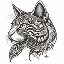 cat nose print shooting comet  tattoo design idea