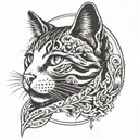 cat nose print shooting comet  tattoo design idea