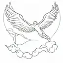 outline of Icarus falling with a simple sun behind him tattoo design idea
