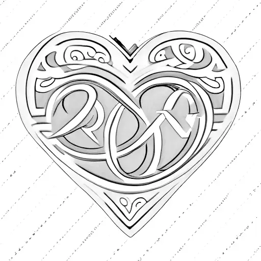 A small heart-shaped locket with the initials of your lost child and the birth dates of your two children inside tattoo design idea