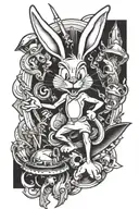 bugs bunny dangerous tattoo design idea