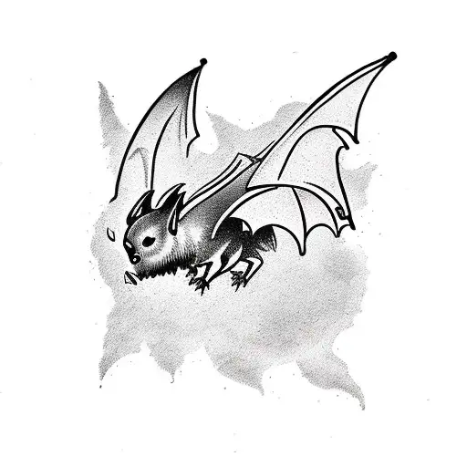 steampunk bat tattoo design idea