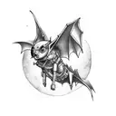 steampunk bat tattoo design idea