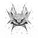 steampunk bat tattoo design idea