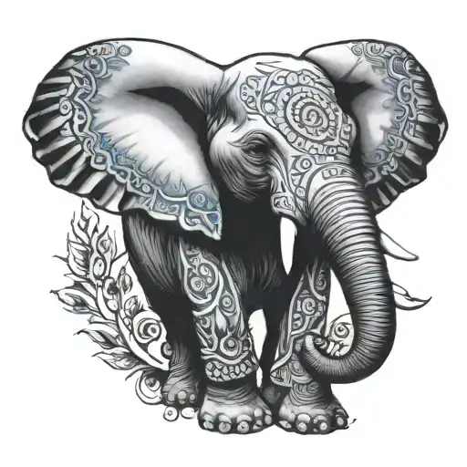 elephant tattoo Mandela tattoo design idea
