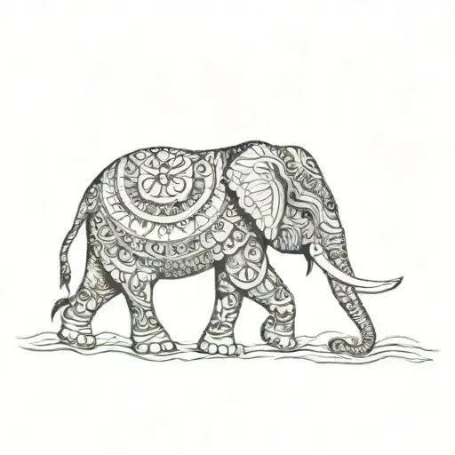 elephant tattoo Mandela tattoo design idea