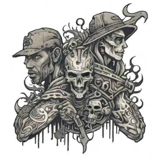 99 Street Gang wiith blood tattoo design idea