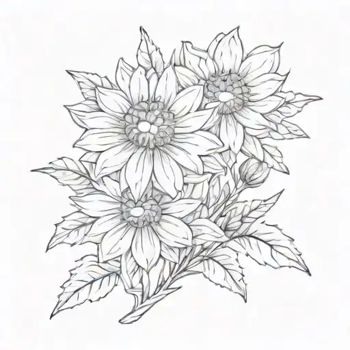 aster flower blooming tattoo design idea