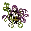 Medusa looking sideway tattoo design idea