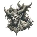 mythological god of hell, underworld tattoo design idea