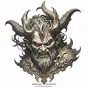 mythological god of hell, underworld tattoo design idea