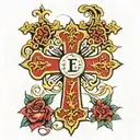 my name zea, religious cross tattoo design idea