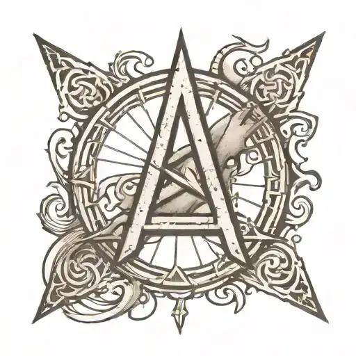 gandalf rune symbol embedded tattoo design idea