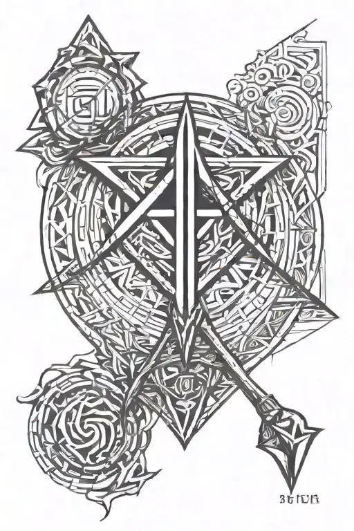 Gandalf rune symbolizing strength tattoo design idea