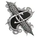 gandalf rune symbol embedded tattoo design idea