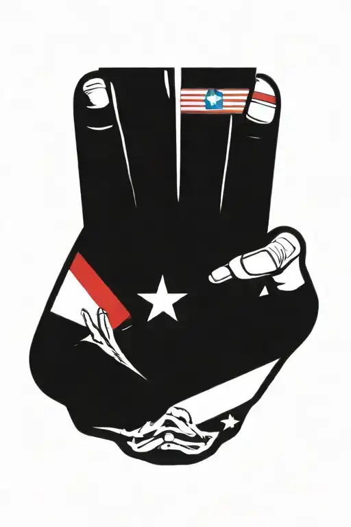 hand Skeleton tattoo design with Puerto Rican flag integrated  tattoo design idea