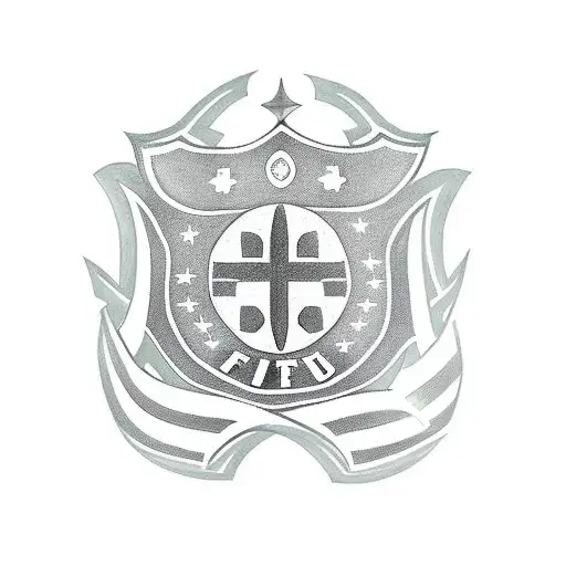 Draw a tattoo of the Santos Futebol Clube shield to be inked on the inside of the arm tattoo design idea