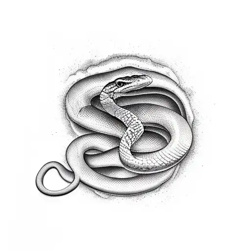 Water and snake  tattoo design idea