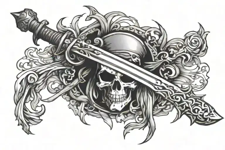 crossed pirate swords tattoo design idea