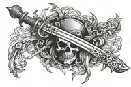 crossed pirate swords tattoo design idea
