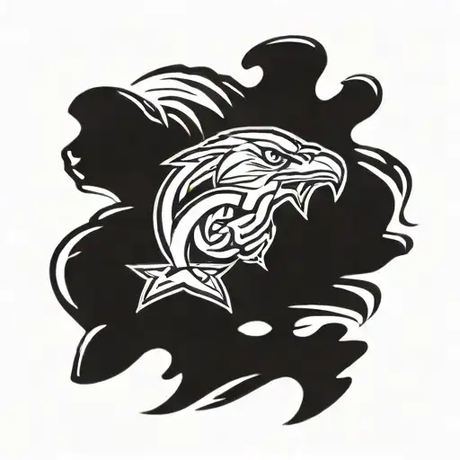 combination of Cleveland Browns, Cleveland Guardians, Cleveland Cavaliers, and Xavier University Musketeers logos tattoo design idea