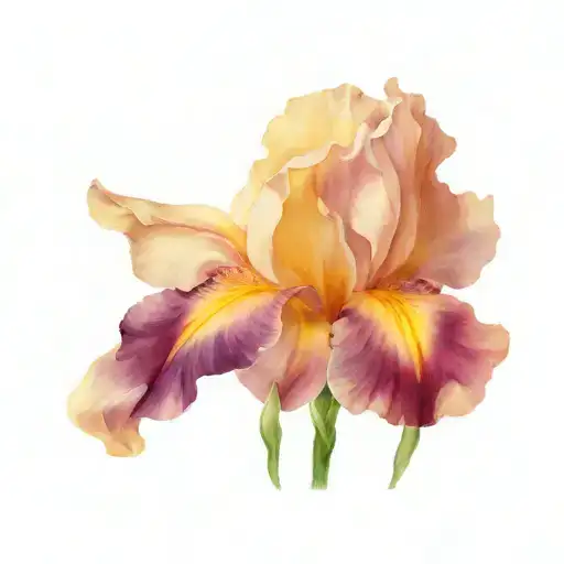 fleur iris flower tattoo design idea