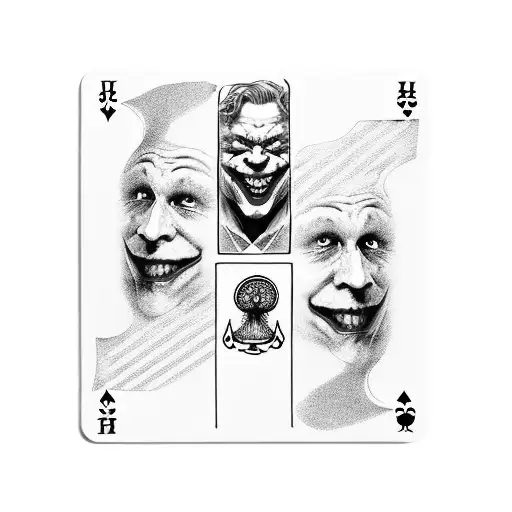 Heath Ledger Joker on A playing card tattoo design idea