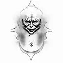 Heath Ledger Joker on A playing card tattoo design idea