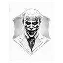 Heath Ledger Joker on A playing card tattoo design idea