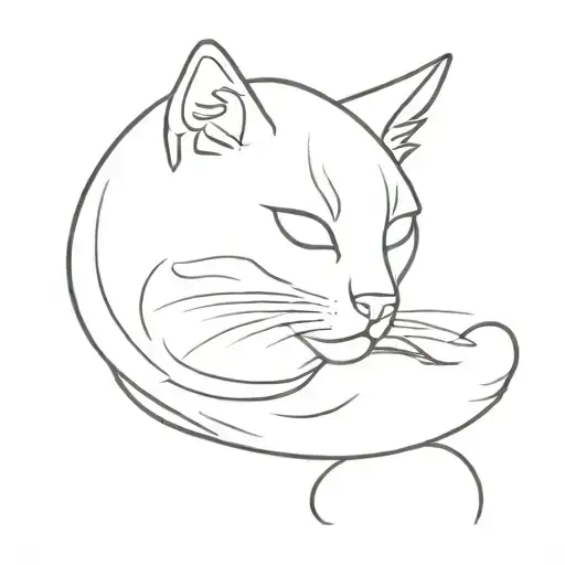 cat  latter M forever tattoo design idea