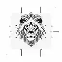 A lion breaking through a pixelated video game screen, with the Assistance Grid pattern in the background and a banner that says 'Forever in my heart, Mom and Dad' tattoo design idea