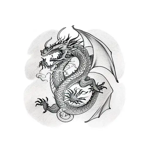 Dragon Japan Demon tattoo design idea