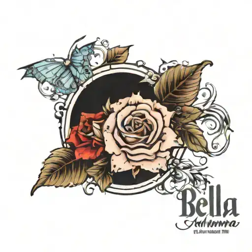 words "Bella Anima" tattoo design idea