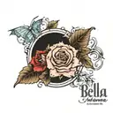 words "Bella Anima" tattoo design idea