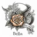words "Bella Anima" tattoo design idea