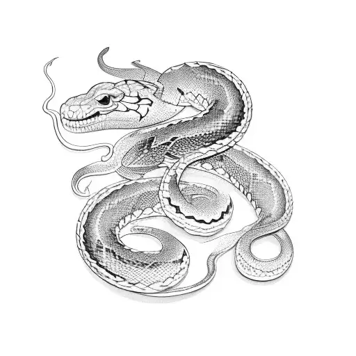 A blackwork tattoo of a snake wrapped around a sword with yellow and orange flowers tattoo design idea