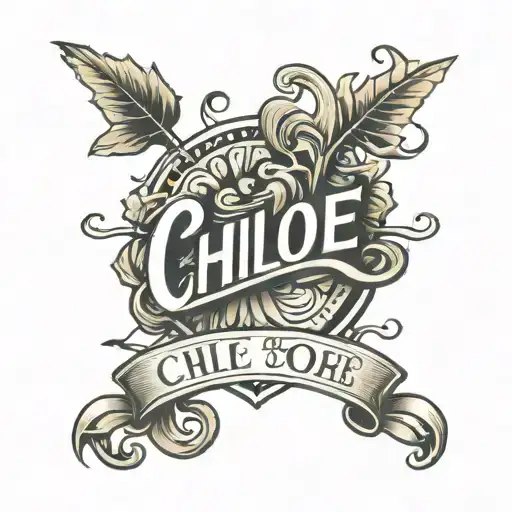 chloe name written tattoo design idea