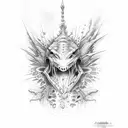 hell fish tattoo design idea