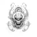 hell fish tattoo design idea