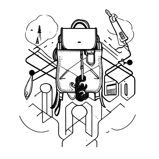 Backpack tattoo design idea