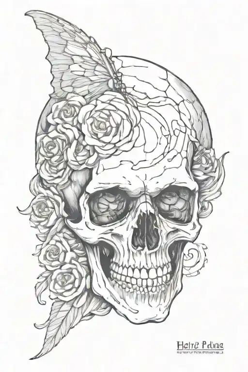 half face half skull tattoo design idea
