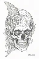 half face half skull tattoo design idea
