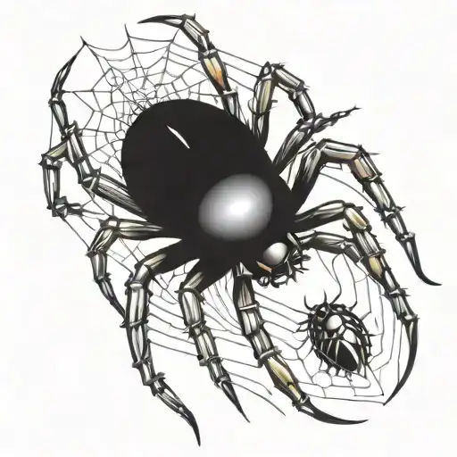 black widow spider tattoo design idea