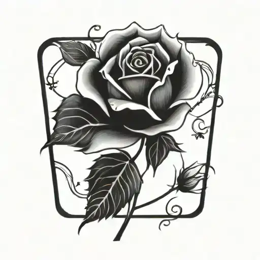 black rose tattoo design idea
