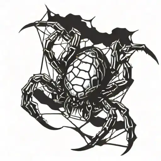 black widow spider tattoo design idea